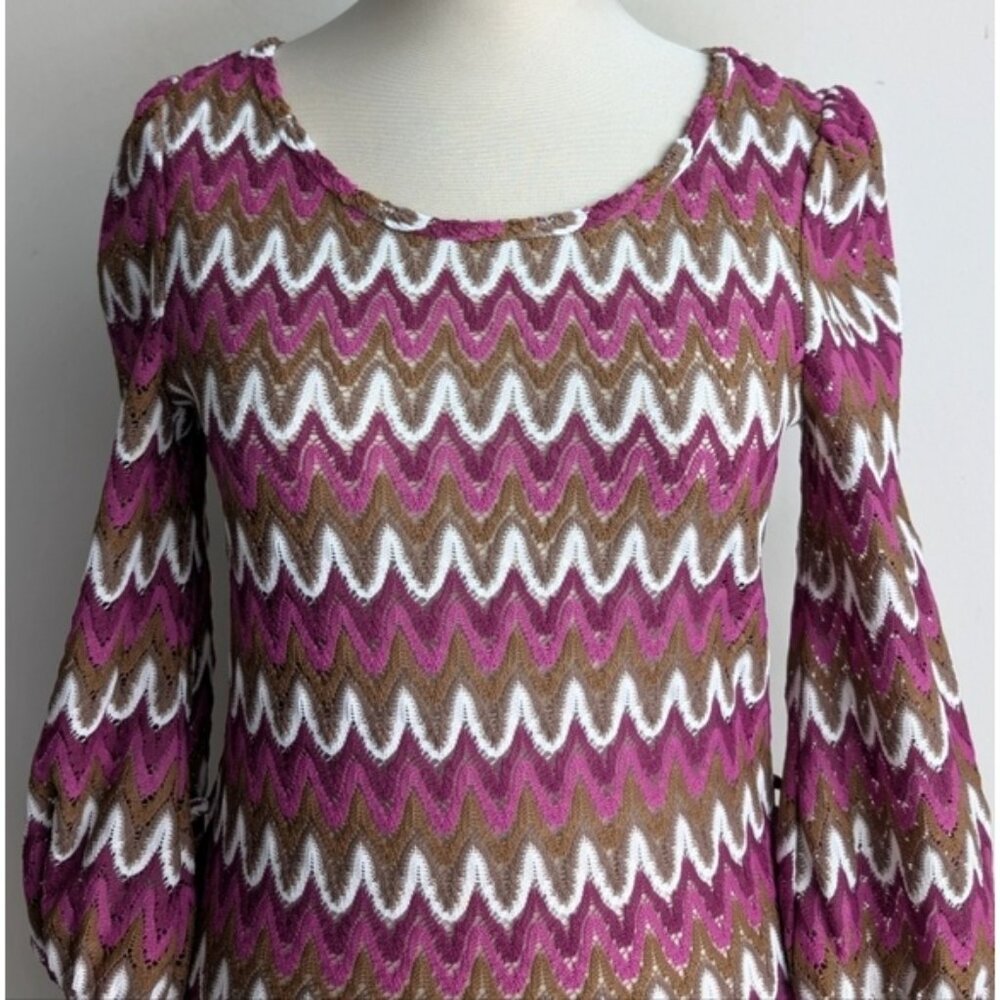 EDC Zigzag Chevron Patterned Long Sleeve Knit Dre… - image 4